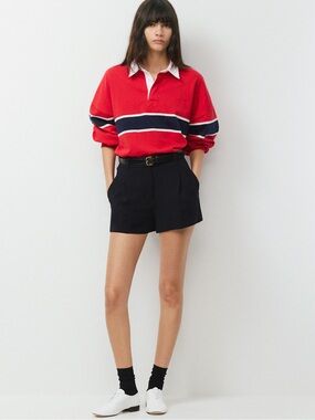 NWT Aritzia Effortless High-Waist Black Tailored Shorts, size 6